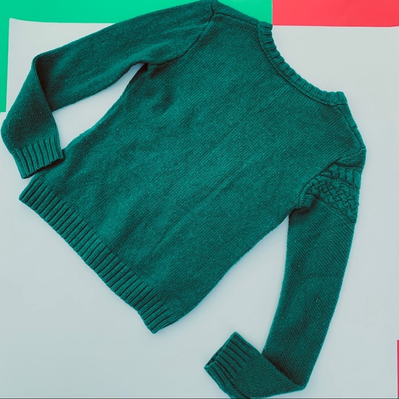 Cremieux preppy green cable-knit pullover fitted sweater, women’s XS - Picture 5 of 16